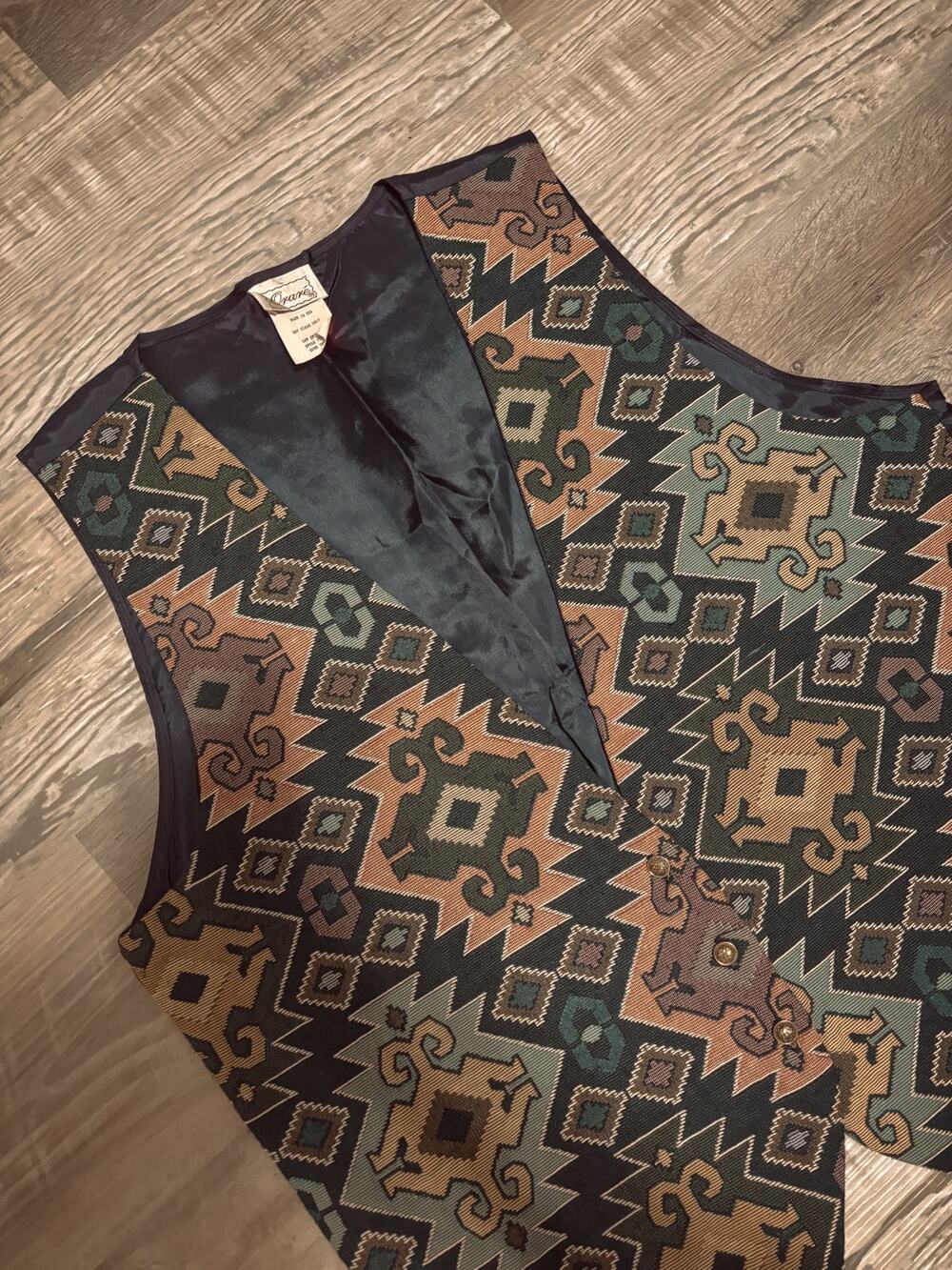 vintage purple aztec vest